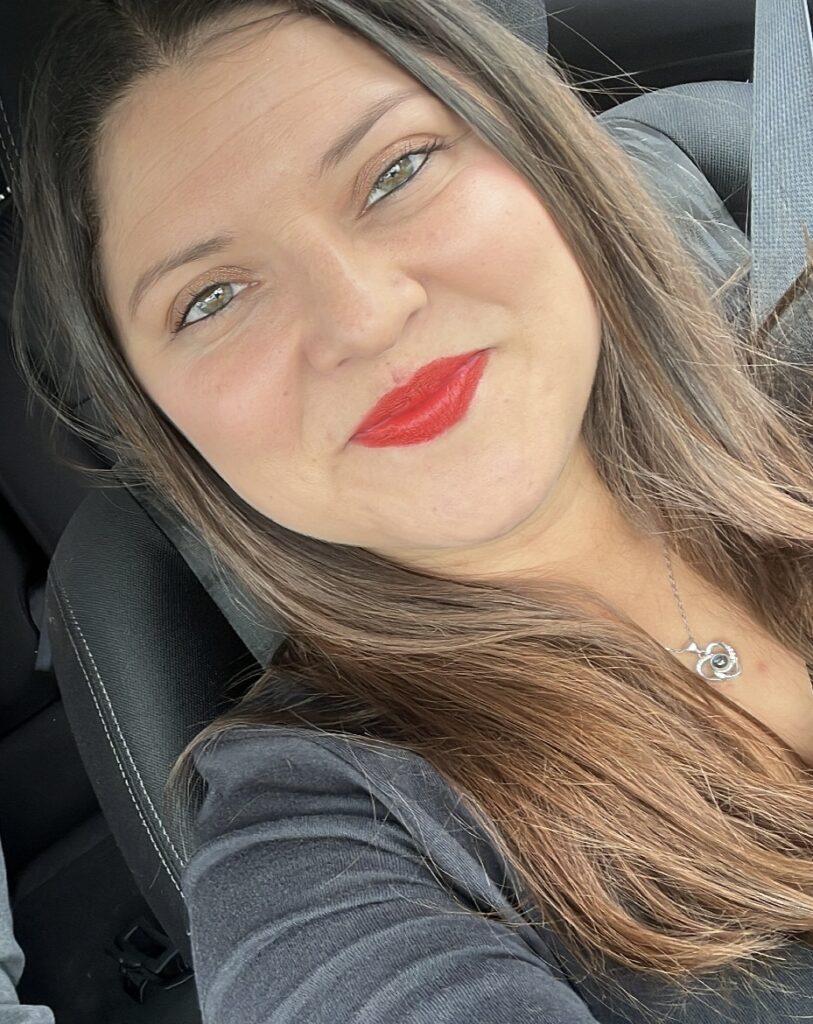 a woman taking a selfie